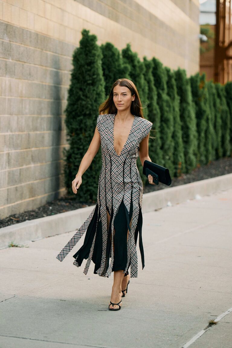 NYFW S/S 26 street style: check print