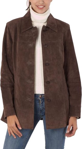 BGSD, Anna Suede Leather Car Coat 