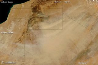 A dust storm in the Sahara