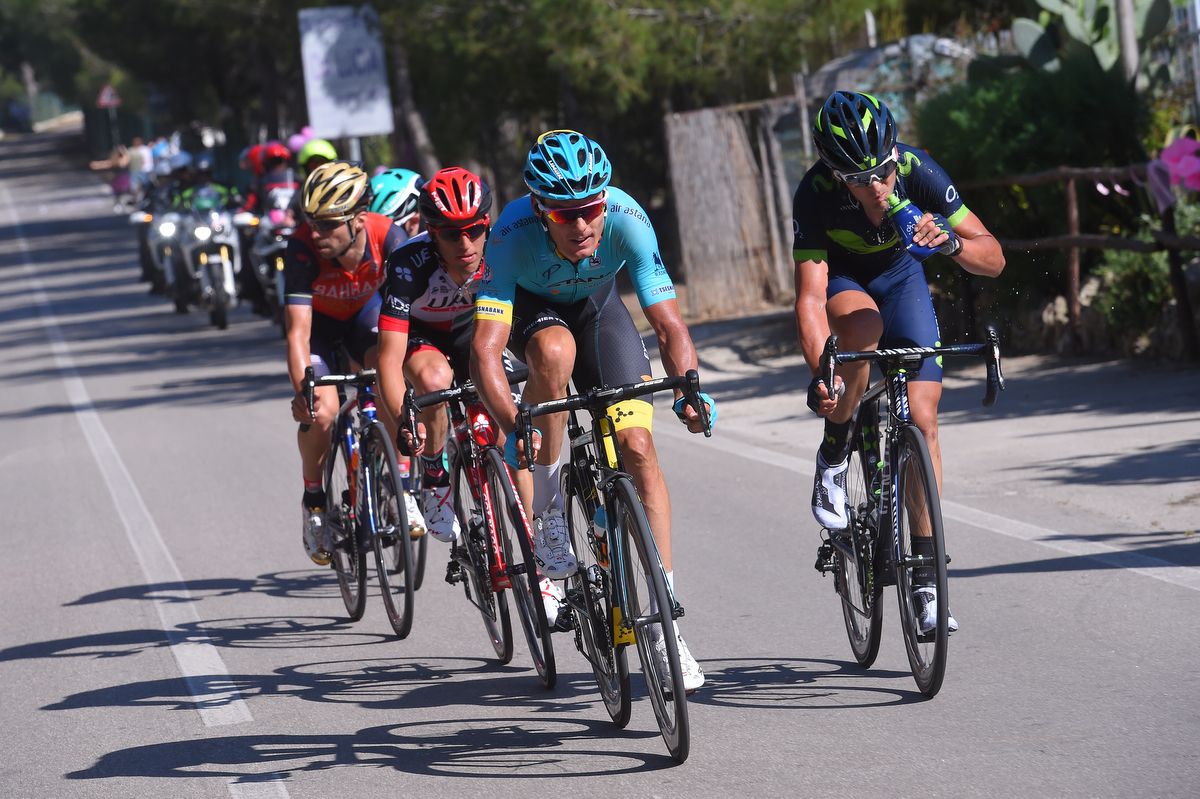 Luis Leon Sanchez (Astana) driving the breakaway
