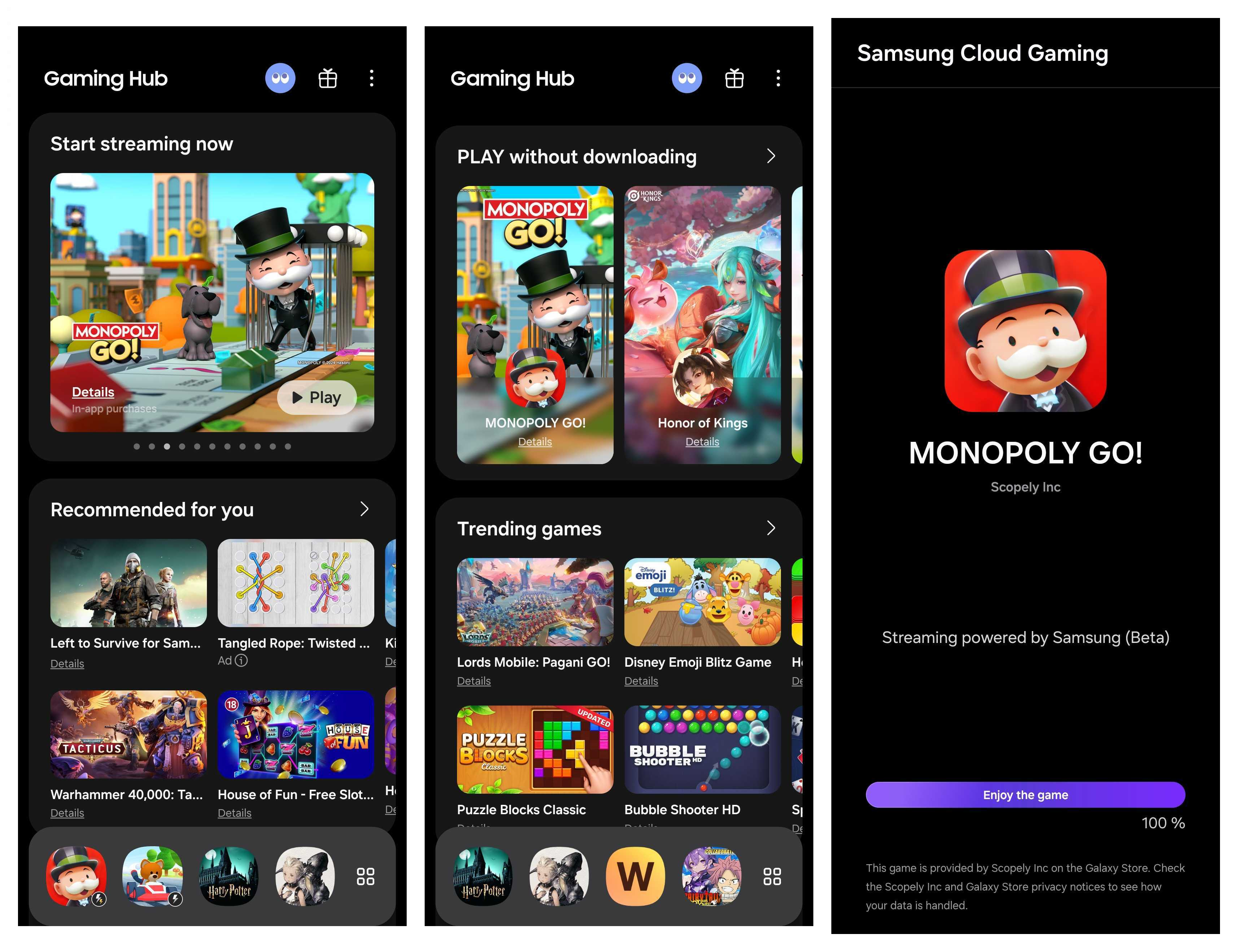 Streaming on the Samsung Gaming Hub