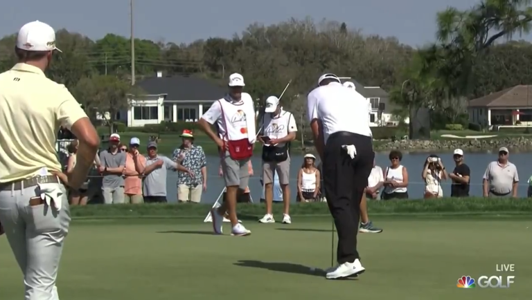 Jon Rahm misses a putt from 10 inches on day one of the Arnold Palmer Invitational