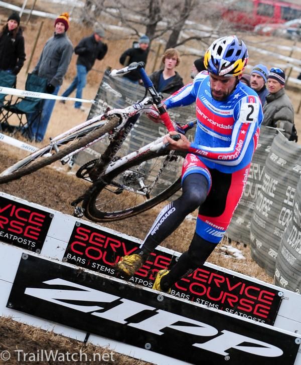 Tim Johnson, the US champion, demonstrates his barrier style