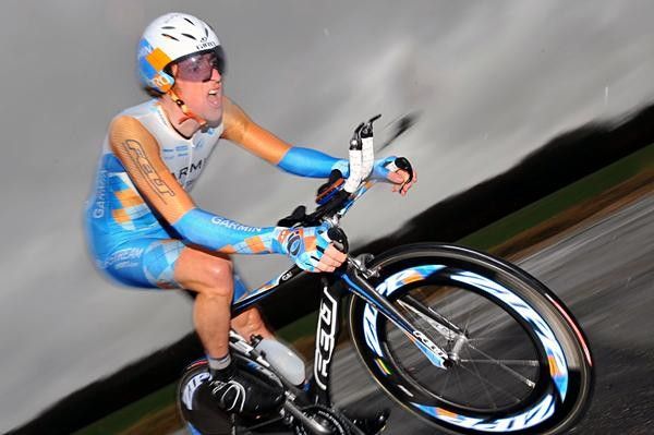 Great Britain's Bradley Wiggins (Garmin - Slipstream) was guttered with his second place.