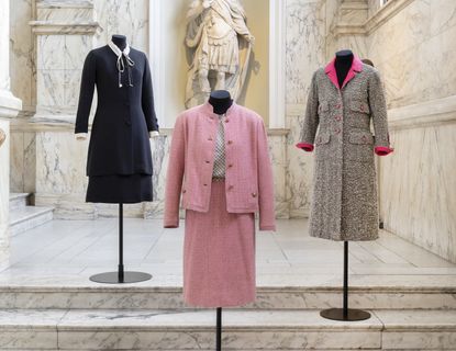 First look at Gabrielle Chanel. Fashion Manifesto at the V&A with mannequins wearing Chanel