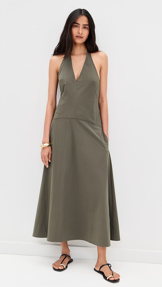 St. Agni Halter Plunge Dress