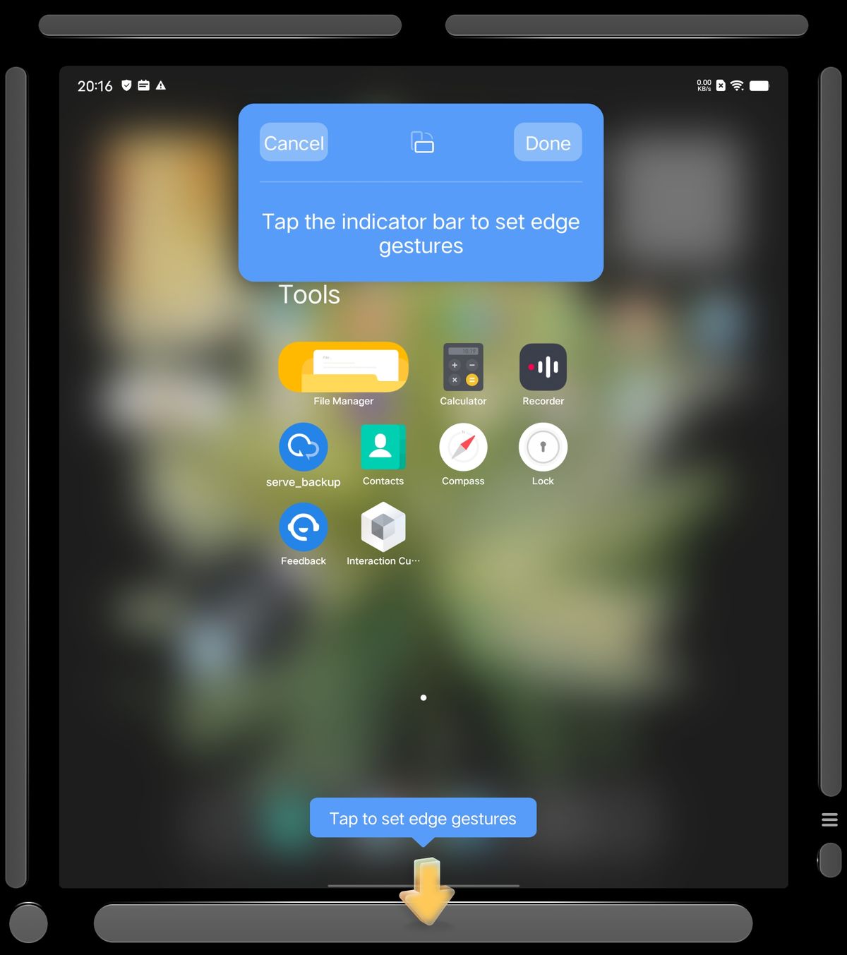 Customizing the navigation swipe areas on the Vivo X Fold