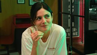 Monica Barbaro is shown in One Night Only