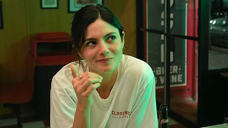 Monica Barbaro is shown in One Night Only