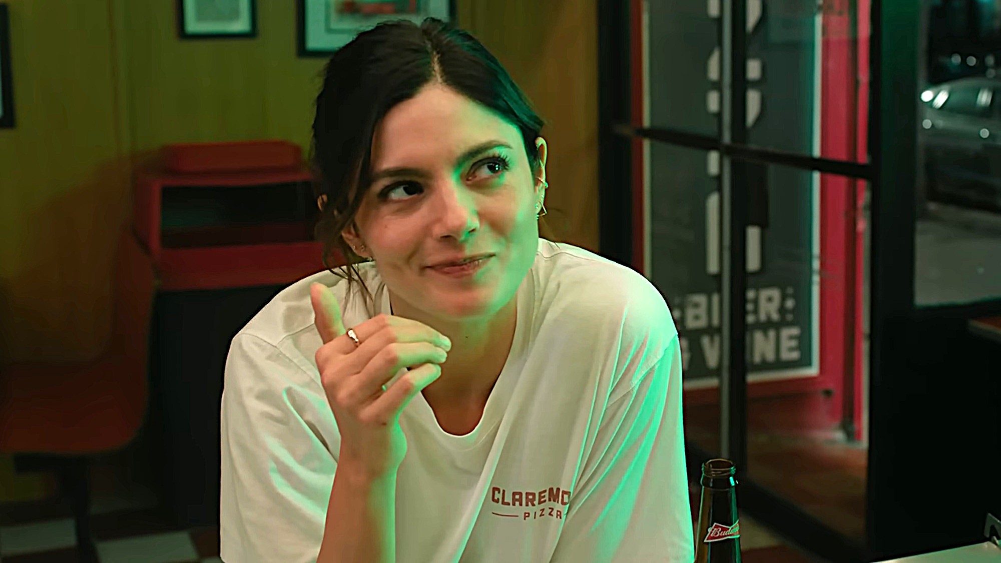 Monica Barbaro is shown in One Night Only