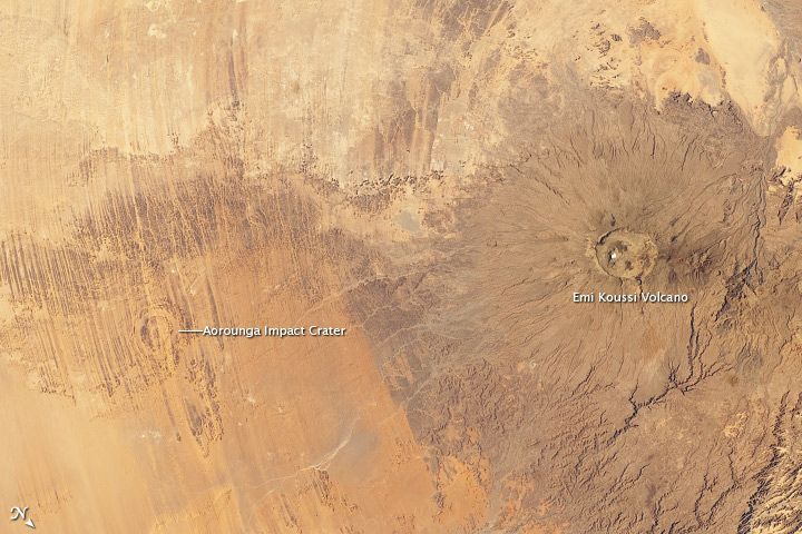 Emi Koussi and Aorounga, Chad, craters