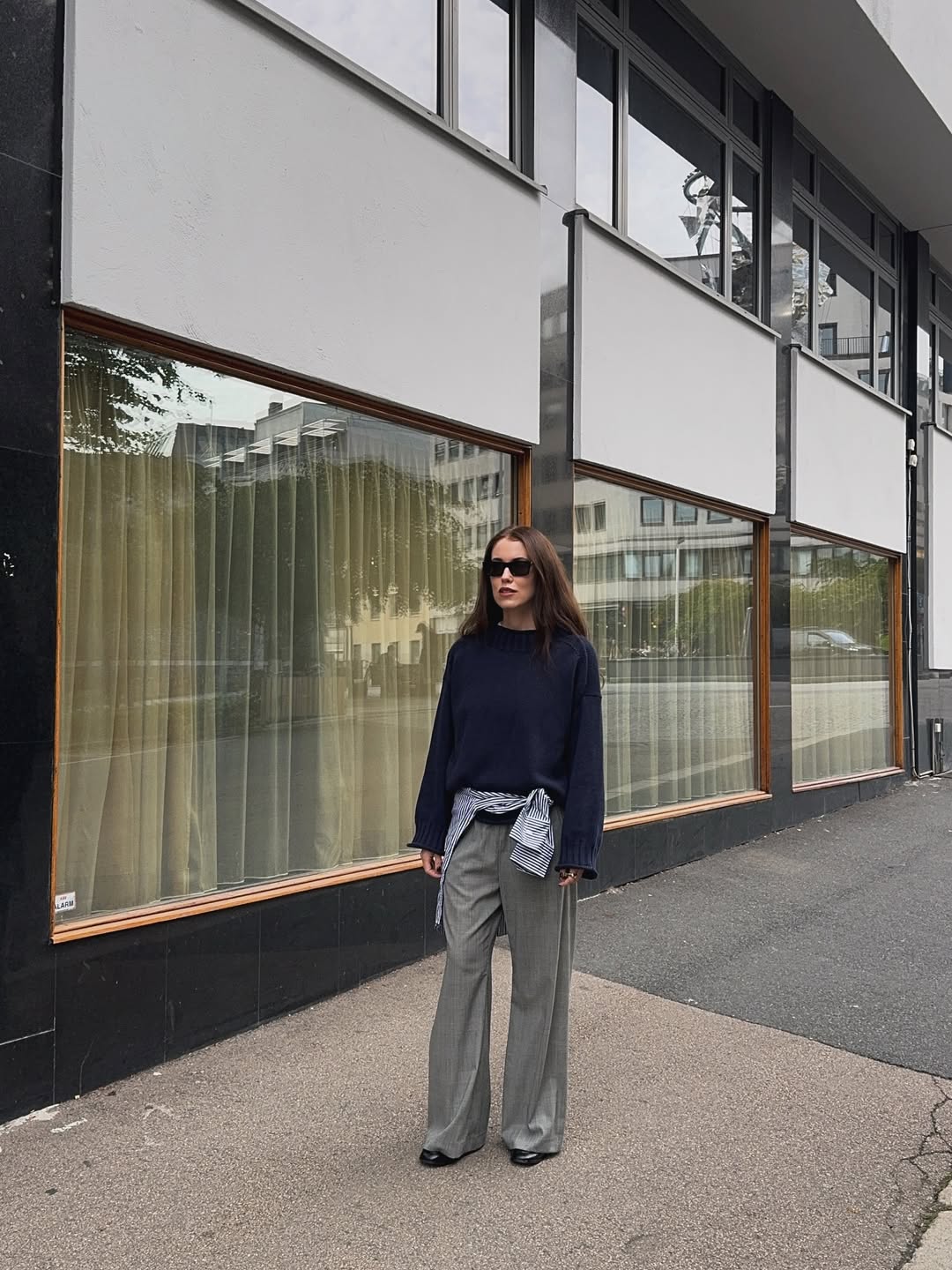Annabel wearing navy jumper