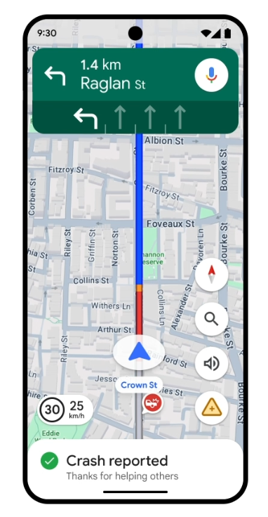 Google maps incident reporting
