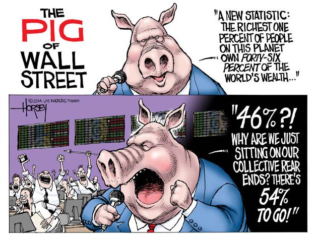 Editorial cartoon Wall Street