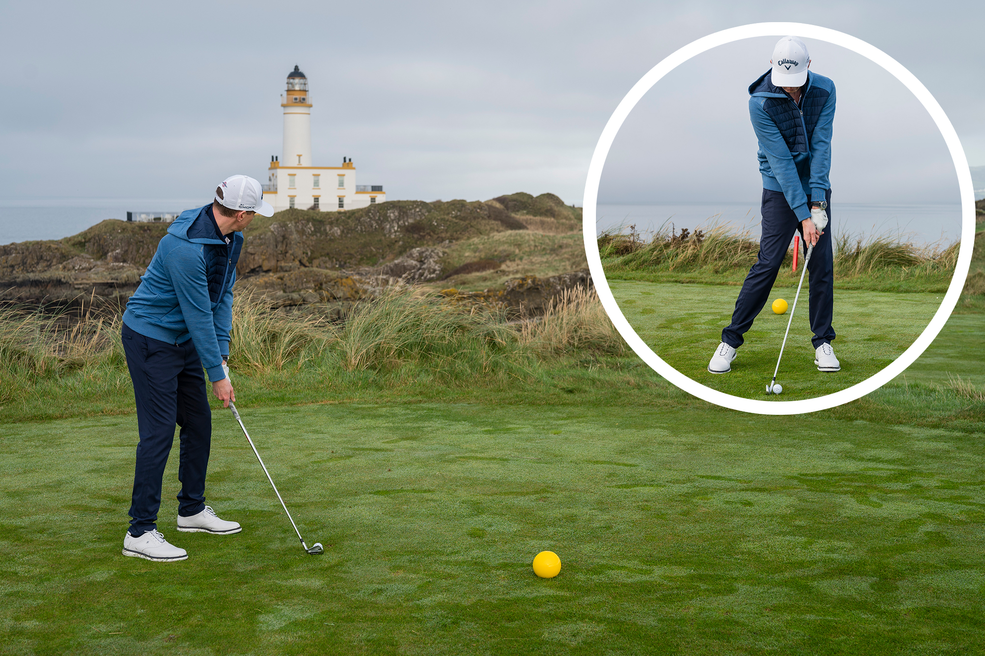 Ben Emerson hitting a stinger off the tee at Turnberry