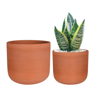 A set of terracotta succulent planter pots