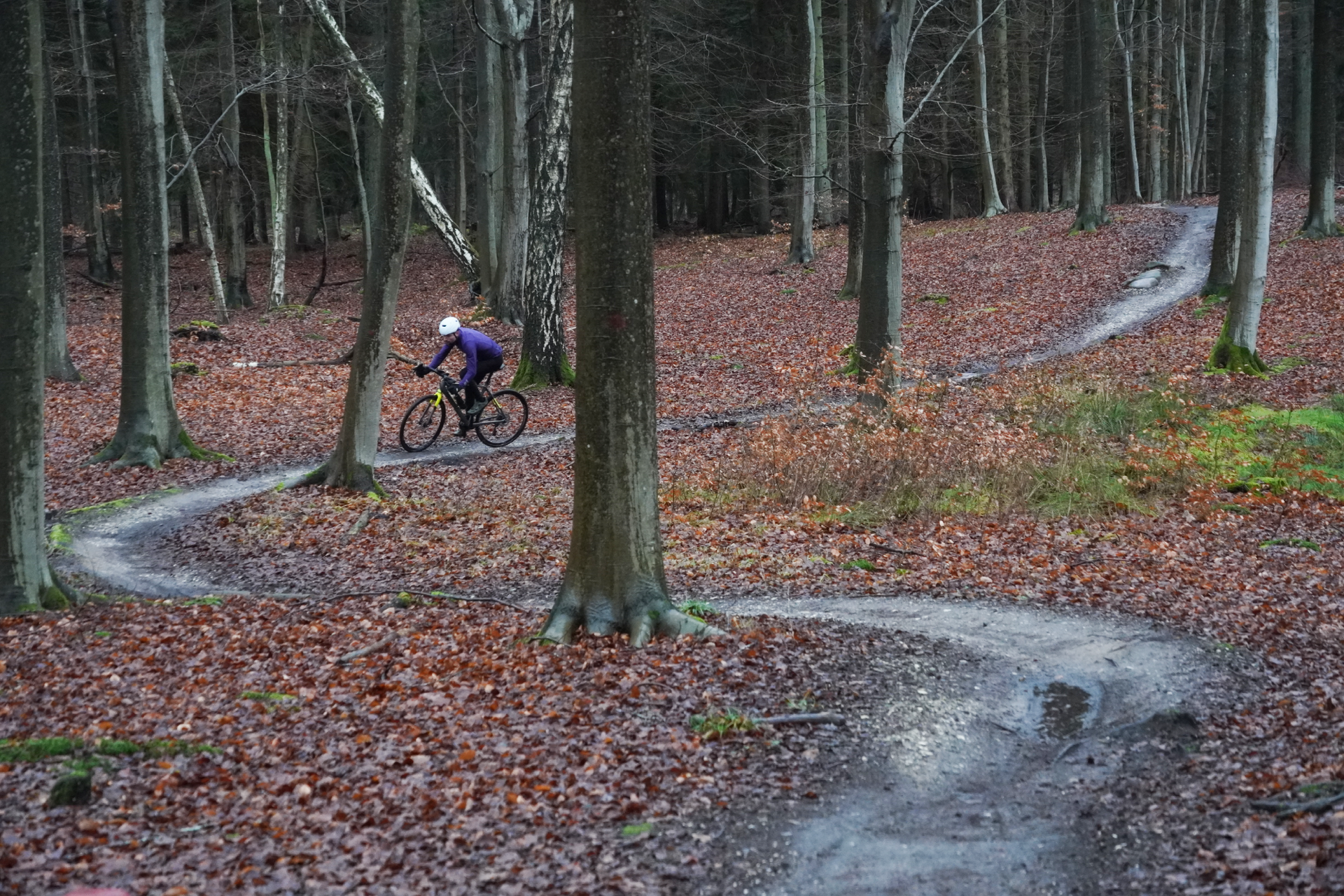 Image shows a person gravel riding in Denmark
