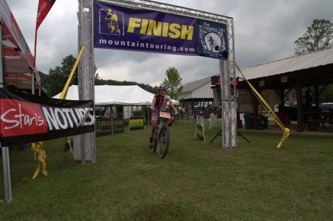 Vicki Barclay crosses the finish line claiming another Wilderness victory