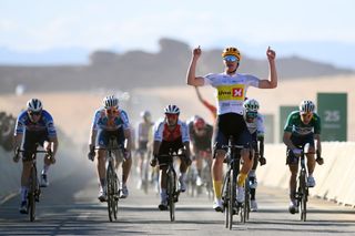 Soren Waerenskjold takes victory on stage 2 of the AlUla Tour