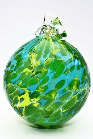 handblown glass bauble, £10, SALT glass studios
