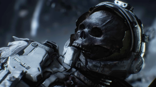 A skeleton floating through space.