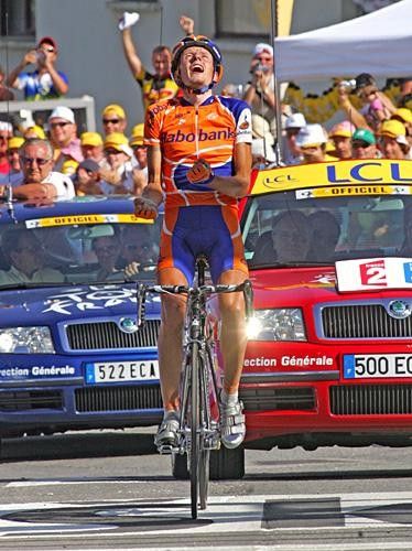 Michael Rasmussen (Rabobank) is delighted with his win