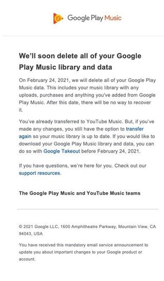 Google Play Music Deadline
