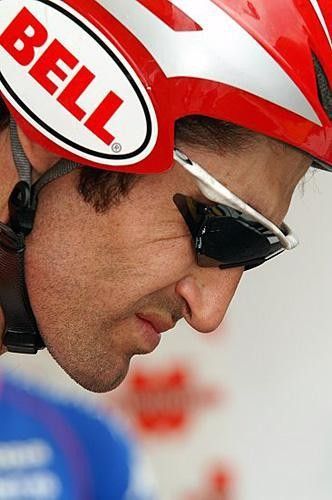 The face of a man on a mission. Bobby Julich (CSC) before the tt in Weinfelden