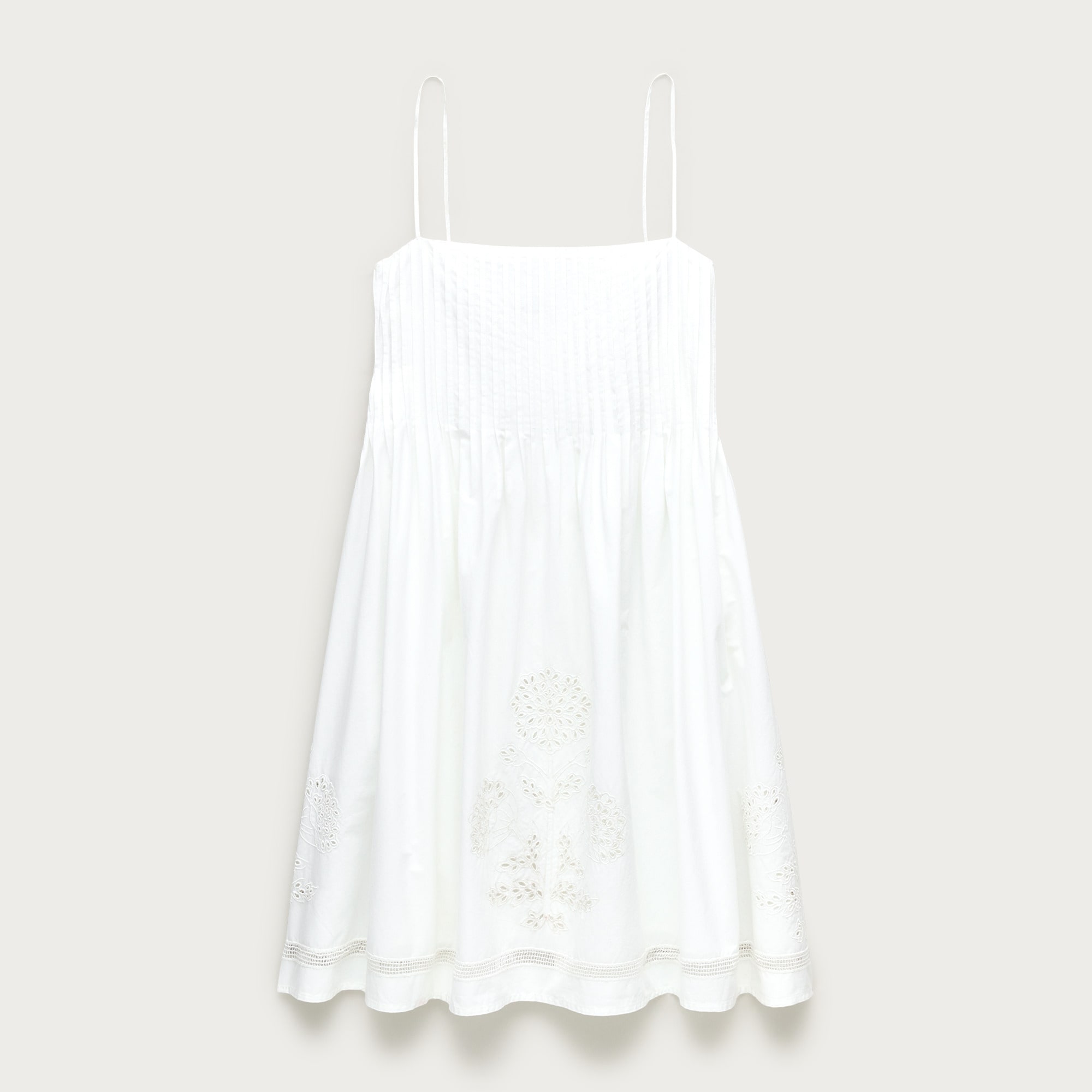 Pintuck Mini Dress in Cotton Poplin