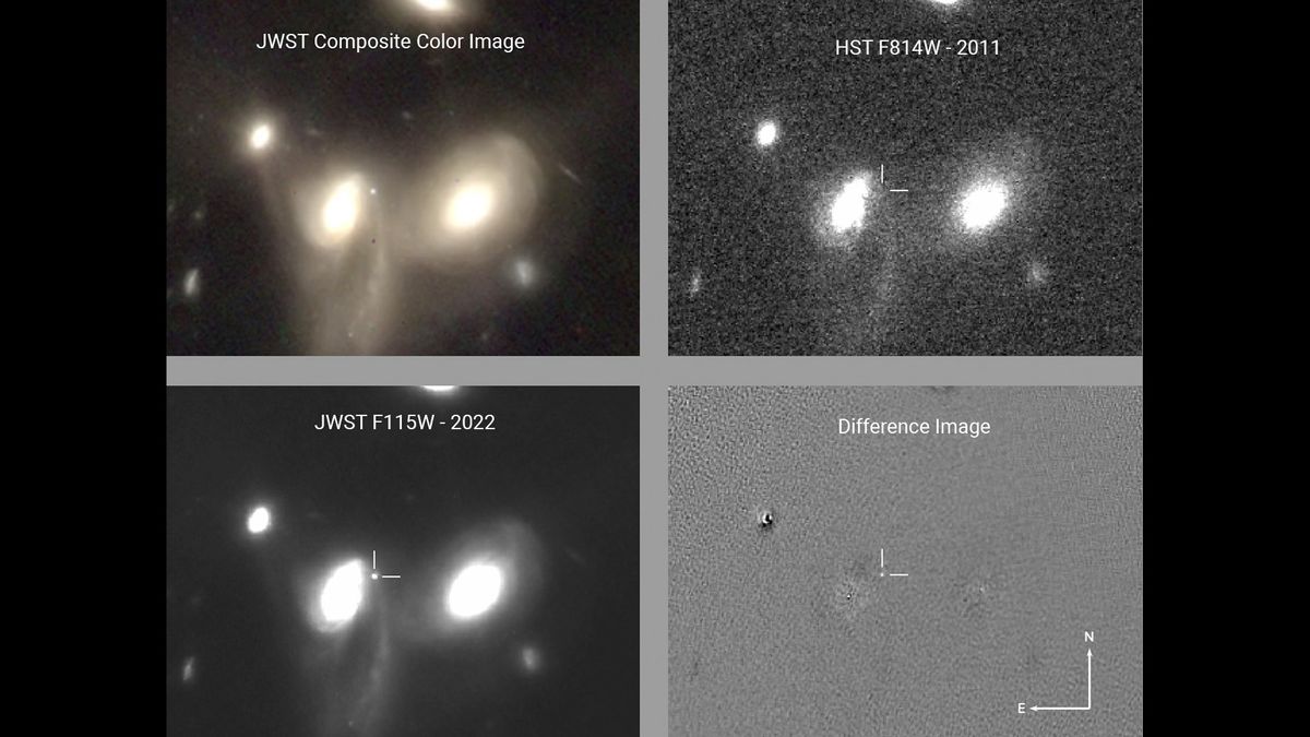 Telescopio espacial James Webb descubre una supernova sorprendente