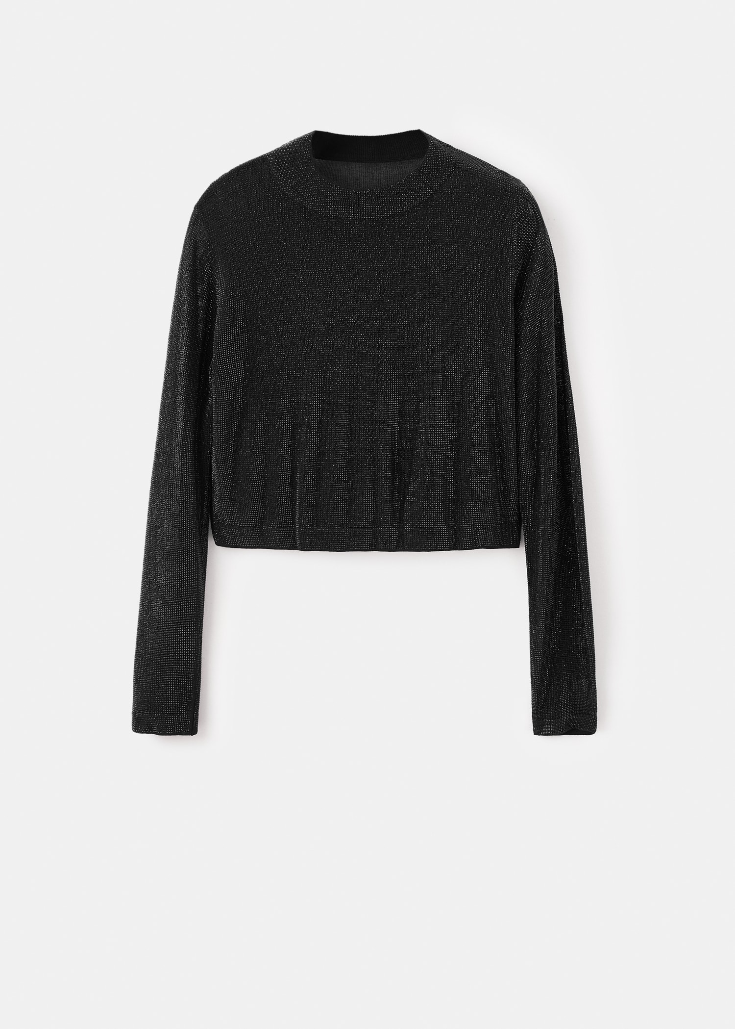 Cropped Sweater With Crystals - Women | Mango Usa