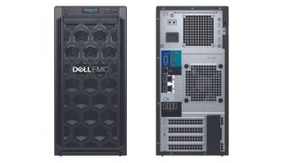The front and back of the Dell EMC PowerEdge T140 against a white backgroundWith prices starting at just £538, the PowerEdge T140 is a tempting proposition for growing SMBs looking for their first purpose-built server. This sturdy little tower comes with 