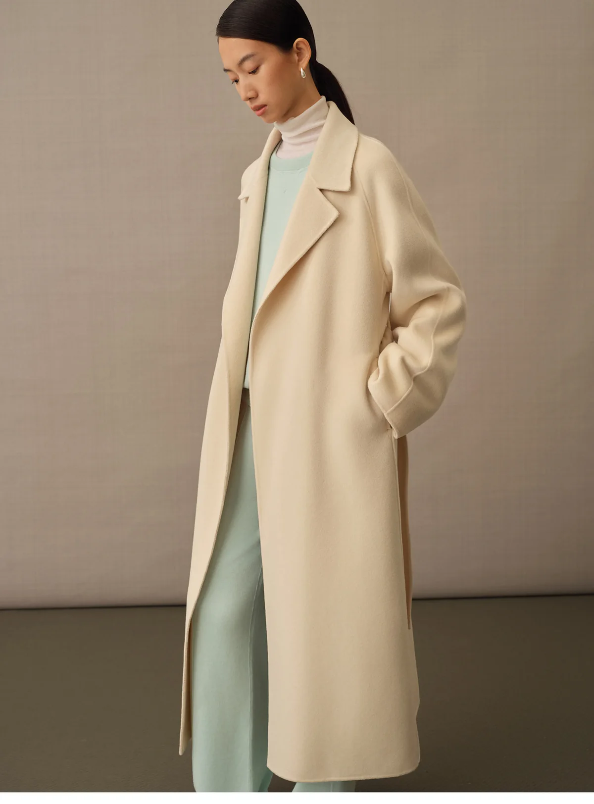 Atorie, Cashmere Belted Wrap Coat