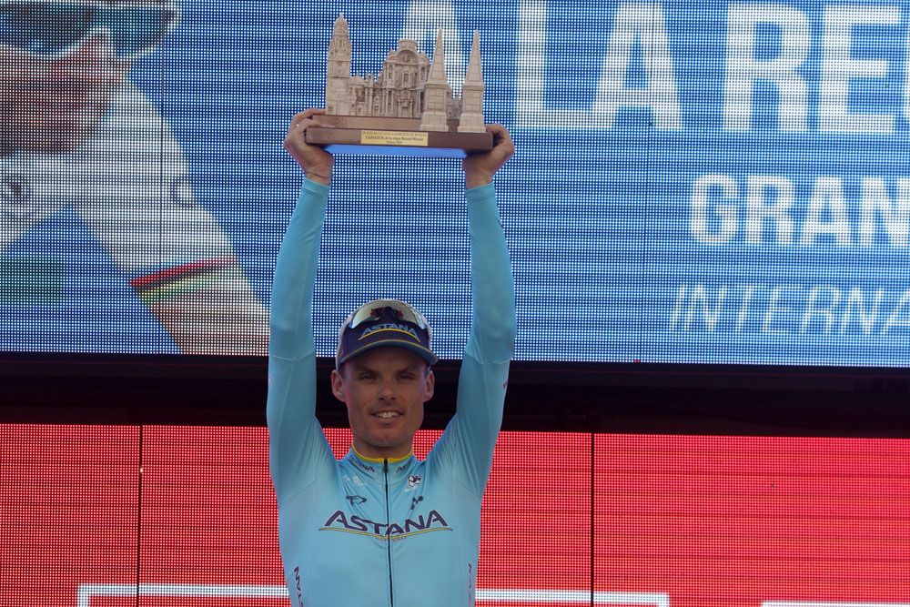 Luis Leon Sanchez (Astana) on the podium in Murcia