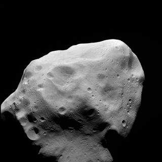 OSIRIS clear filter image taken during the flyby of the Rosetta spacecraft at asteroid Lutetia on July 10, 2010.