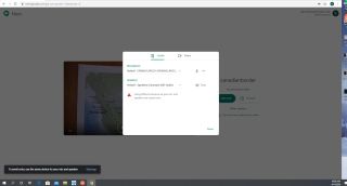 Screenshot Google Meet: Select video to integrate document camera