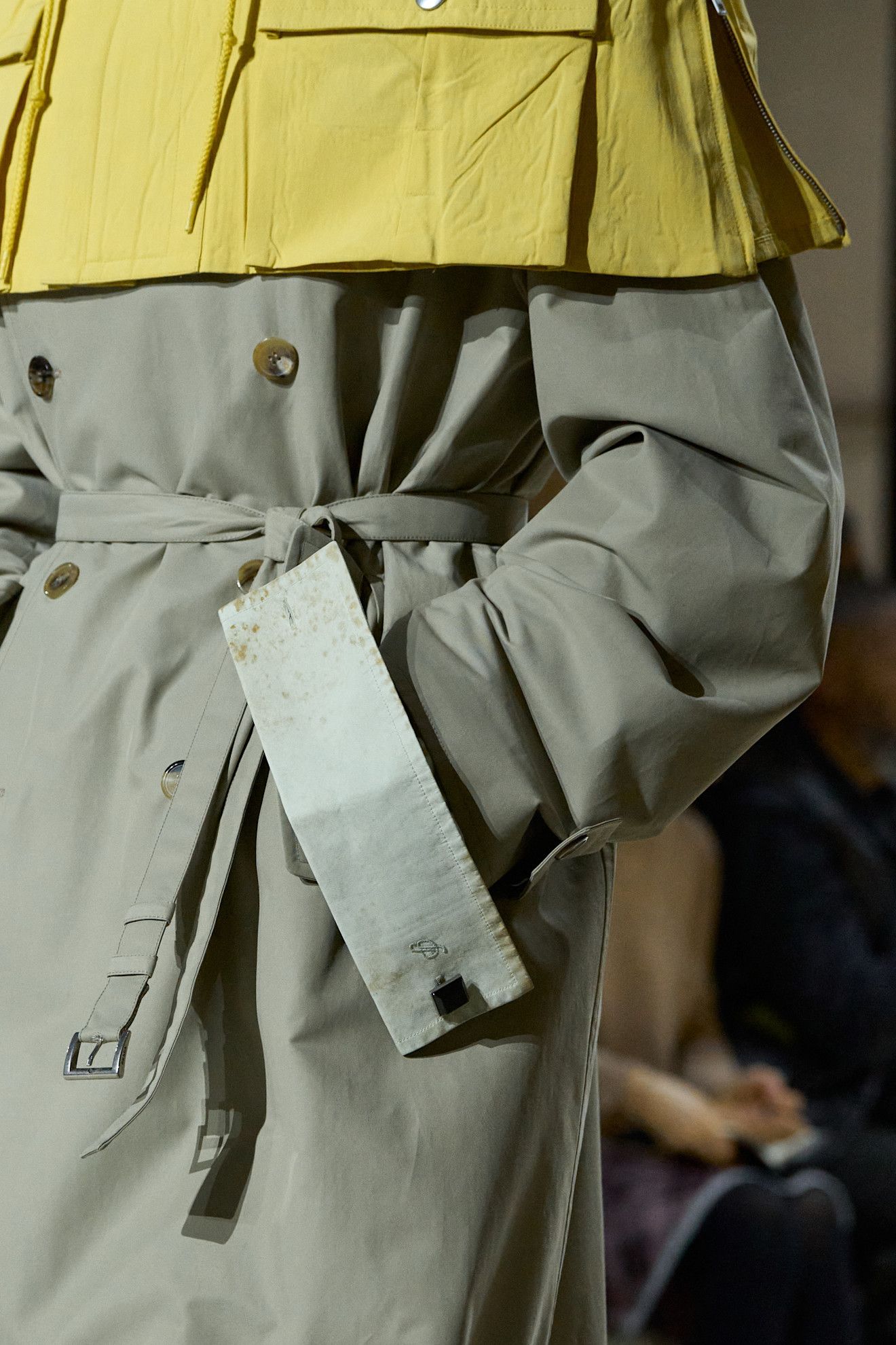 details of the stained clothing.