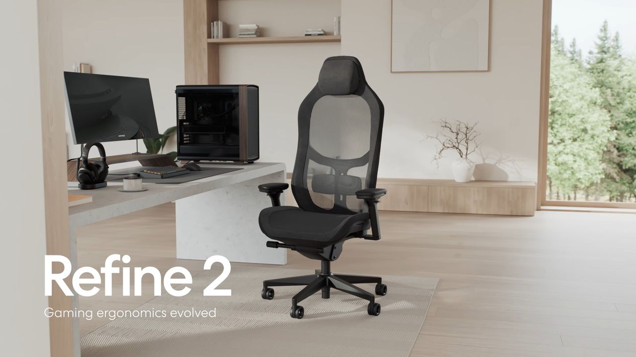 The Dark Hybrid colorway of the Fractal Refine 2 gaming chair