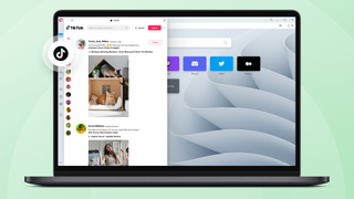 Opera web browser with TikTok in sidebar