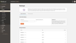 SiteGround's backup tools and options within its management panel