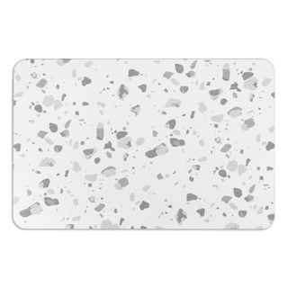 Artsy Mats Grey Terrazzo White Stone Non Slip Bath Mat