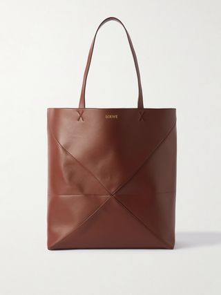 Puzzle Fold Convertible Large Leather Tote