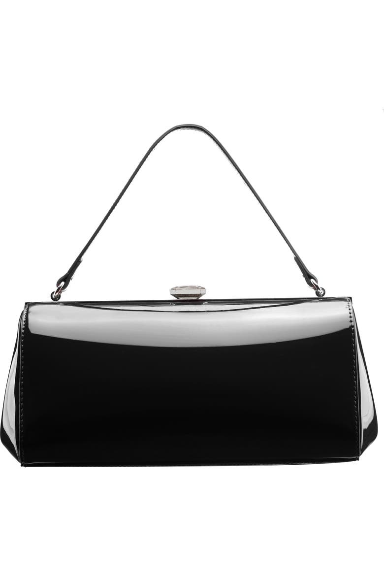 Delsie-P Faux Patent Leather Frame Clutch