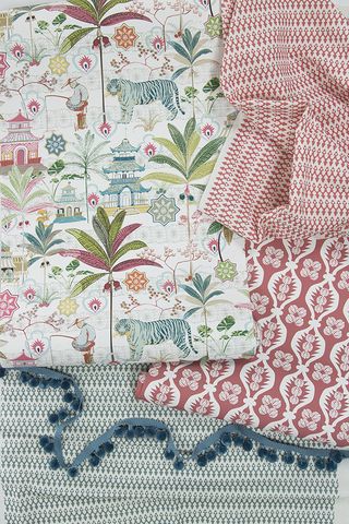 How to mix patterns – moodboard of fabrics