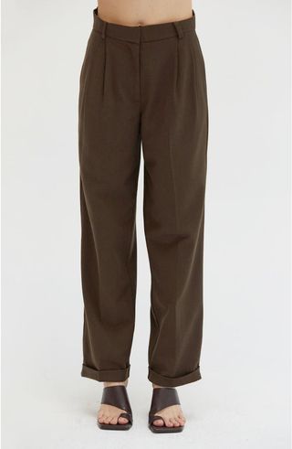 Wool Blend Cuffed Trousers