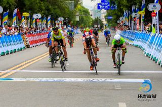 Miguel Angel Rubiano Chavez (China Continental Team of Gansu Bank) wins the reduced sprint for stage 1 honours