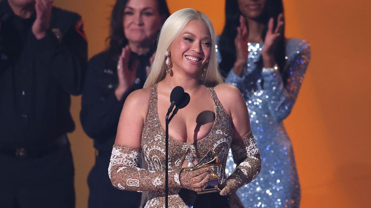 Beyoncé accepts Album of the Year at Grammys 2025