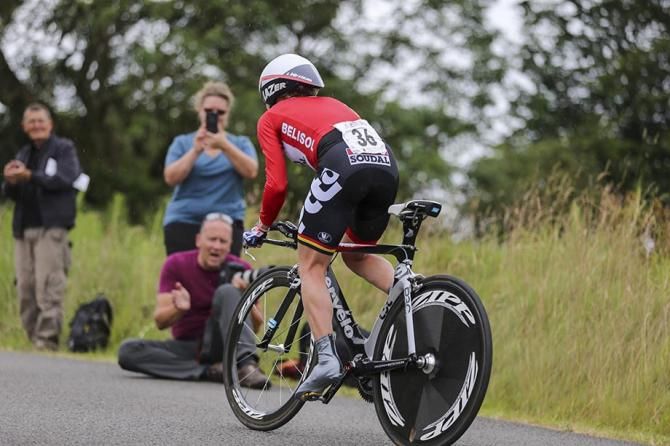 Emma Pooley, VC Norwich gets some encouragment up the climb.