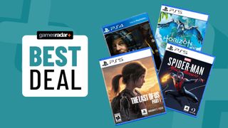 PS5 games on a light blue background with 'best deals' badge