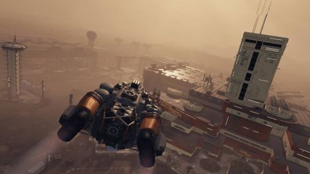 Starfield frontier starship landing at HopeTech hq